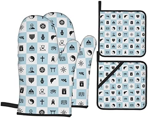 Adjustable Hanukkah Oven Mitt Set