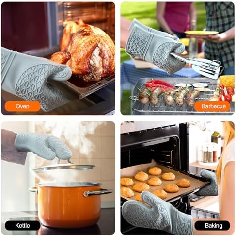 HEESEE Heat-Resistant Silicone Oven Mitts