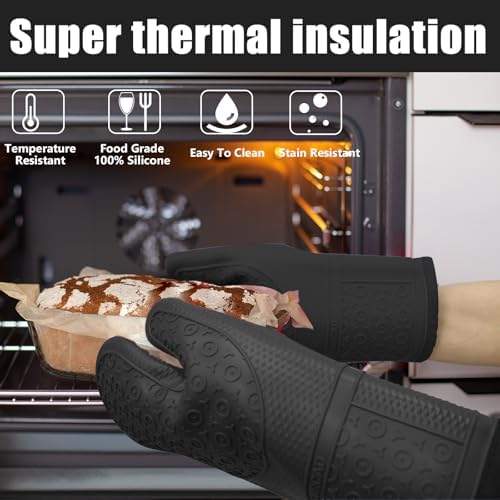 SMRCAD Silicone Oven Mitts with 5 Spatulas Set