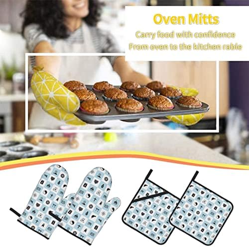 Adjustable Hanukkah Oven Mitt Set