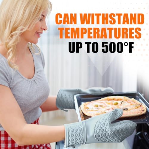 HEESEE Heat-Resistant Silicone Oven Mitts