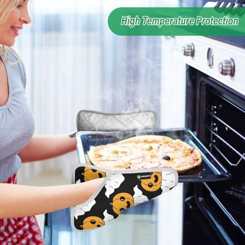 Halloween Ghost Pumpkin Potholders Set Oven-Resistant Mitts for Baking