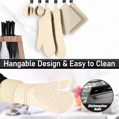 5-Piece Silicone Oven Mitt Set with Heat Resistance