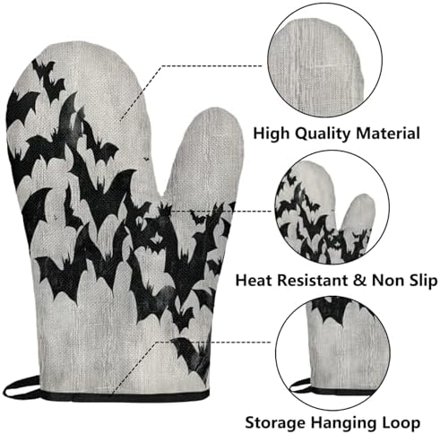 Trick or Treat Halloween-Themed Oven Mitts Potholders Set