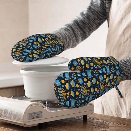 Happy Hanukkah Oven Mitts for Cooking