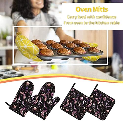 DADABULIU - Magic Goth Oven Mitts Pot Holders Set of 4