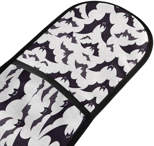 Quteprint Halloween Black Bats Oven Mitts 7 x 35 Heat Resistant