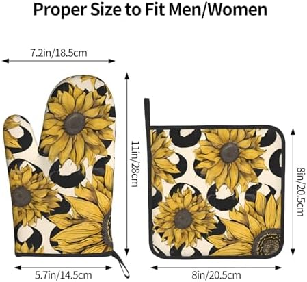 Sunflower Oven Mitts Set - 2-Piece Heat-Resistant KitchenP_globes