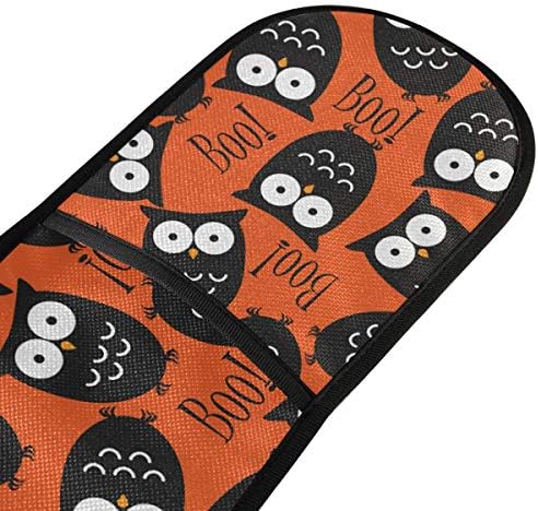 Halloween Owl Boo Double Oven Mitt Heat-Resistant Kitchen Gloves