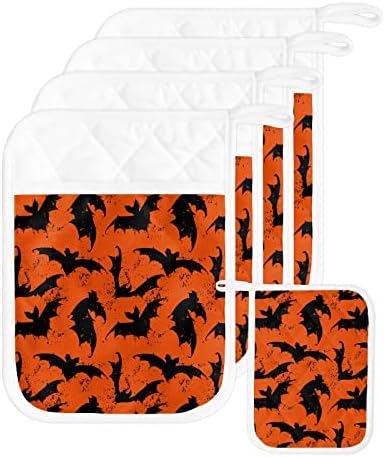 JasmineM Halloween Bat Potholders Set