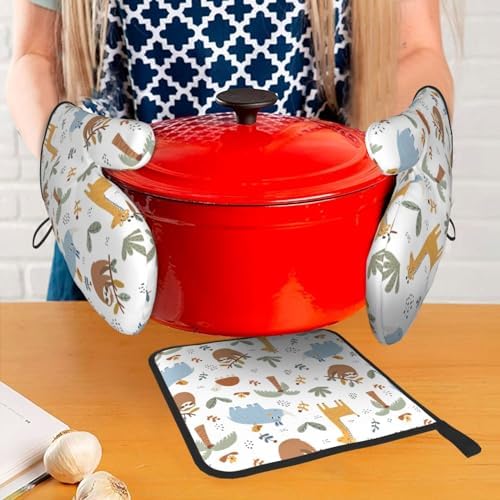 Safe Kitchen Gloves Set for Oven BBQ Use