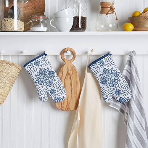 Martha Stewart 100 Cotton Oven Mitt Set - Heat-Resistant Durable Easy to Clean