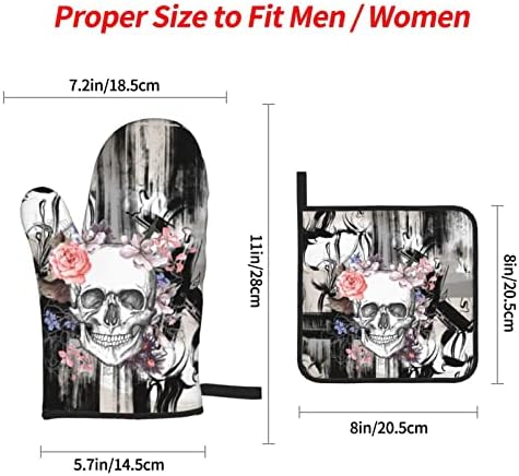 Muxxirt Gothic Skull Oven Mitts