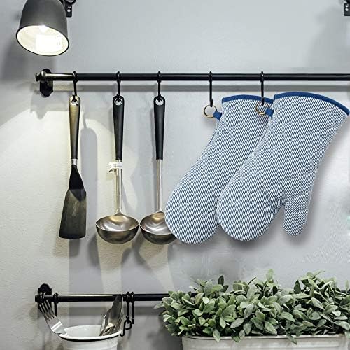RED LMLDETAHeat-Resistant Oven Mitts Durable 100 Cotton Non-Slip Washable Protector