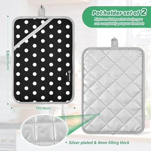 Dalzium Potholder Polka Dots Set Heat-Resistant
