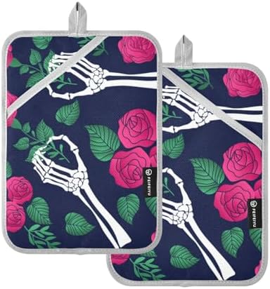 Halloween Skull Pot Holder Set