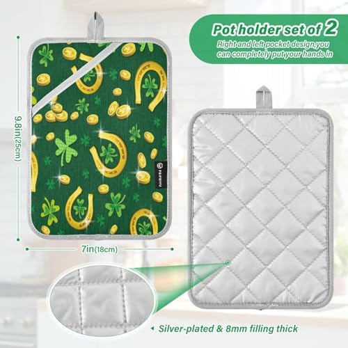 Kcldeci Heat-Resistant Potholders Perfect for Cooking Baking