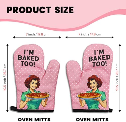 2 Pcs Funny Oven Mitts Im Baked Too Heat Resistant