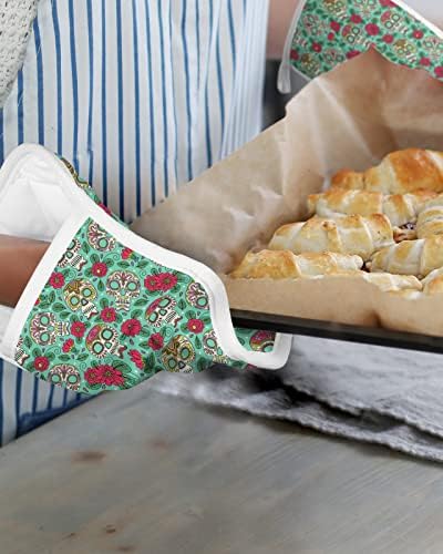 Hilarious 5-Pack Pot Holders with Sugar Skulls for Kitchen Fun