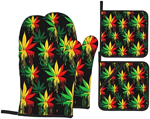 Secure Cooking Protection Yomane Heat-Resistant Oven Mitts Pot Holders Set 4-Piece