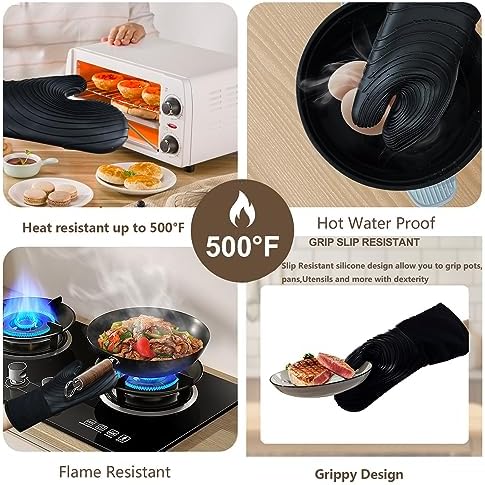 Tayfeim Silicone Oven Mitts - Heat Resistant BPA-Free Easy Clean