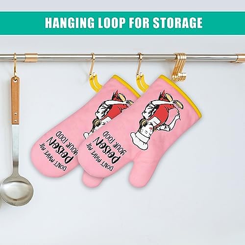 Funny and Warm Retro Baking Oven Mitt Set for Women