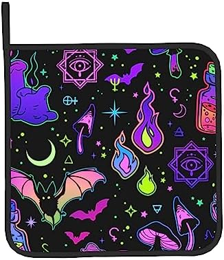 Fashionable High-Quality Halloween Goth Witchy Oven Mitts and Potholders