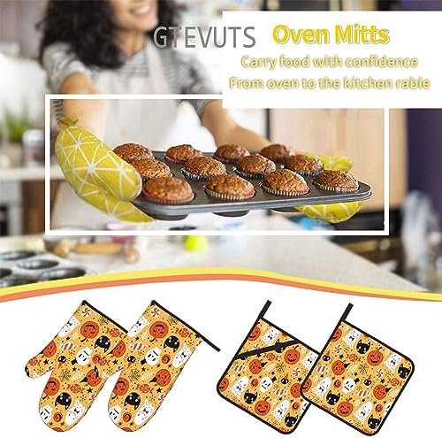 Halloween Spooky Ghost Skull Oven Mitts