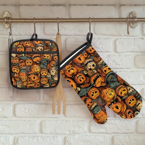Halloween Treat Aglebo Oven Mitts Pot Holders Set of 2