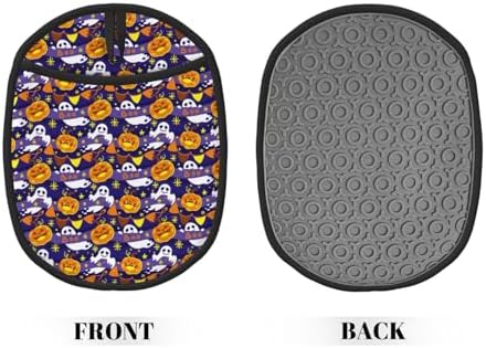 Two-Piece Halloween pumpkin silicone oven mitts heat resistant with hanging loop
