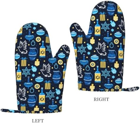 Happy Hanukkah Jewish Festival Reviewed Kitchen Oven Mitts