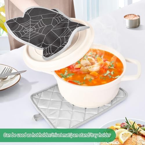 OURVII Halloween Spider Web Potholders 2 Pack