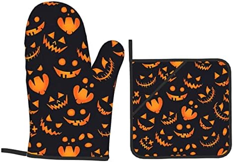 Pumpkin Oven Mitts Heat-Resistant Set of 4