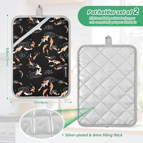 2-Piece Koi Potholder Set for Kitchen Essential