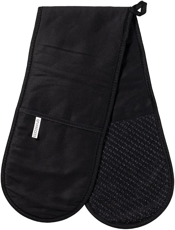 Heat-Resistant Oven Mitt 75x32in Black
