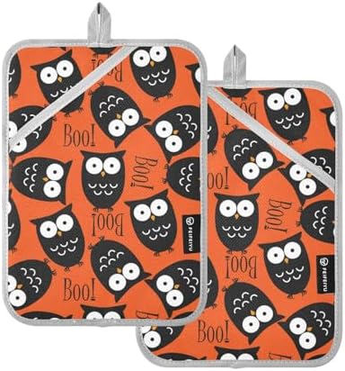 Halloween Cute Owls Potholders Set