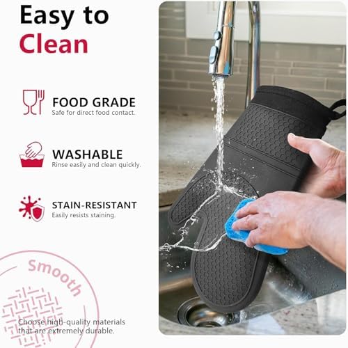 Extra Long Silicone Oven Mitts