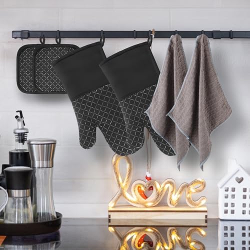 Oven Mitts Pot Holders Heat-Resistant Kitchen Tools by Philorn