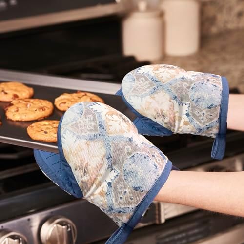 Alselo Mini Silicone Oven Mitts 2-Pack Dusty Blue 1