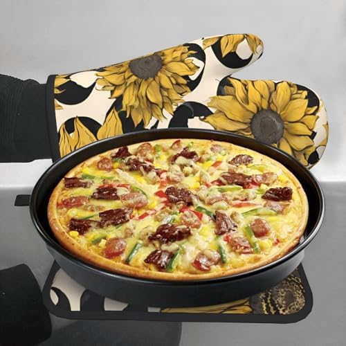 Sunflower Oven Mitts Set - 2-Piece Heat-Resistant KitchenP_globes