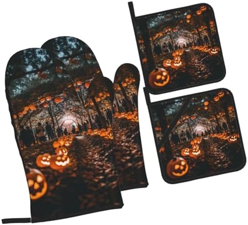 Halloween Trick or Treat 4-Piece Oven Mitt Set