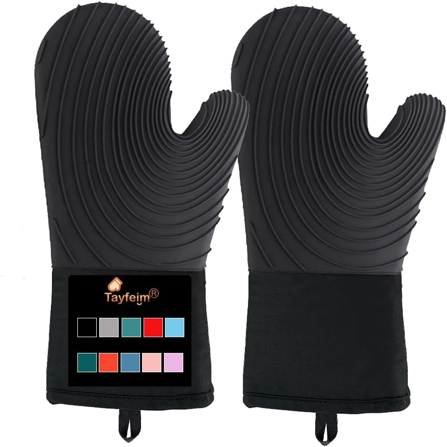 Tayfeim Silicone Oven Mitts - Heat Resistant BPA-Free Easy Clean