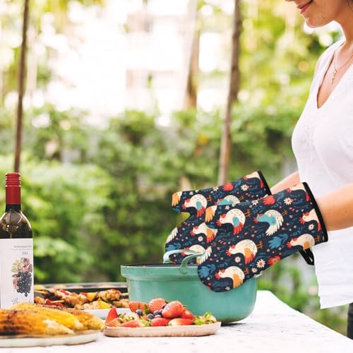 Miracu Oven Mitts Cozy Hen Kitchen Accessories for Cooking Entertaining
