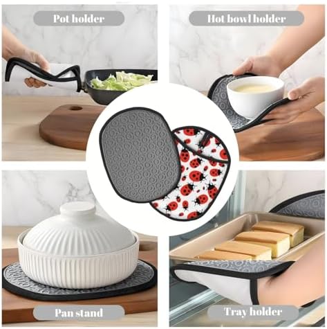 Wont-Ignore Spring silicone oven mitt set for Kitchen