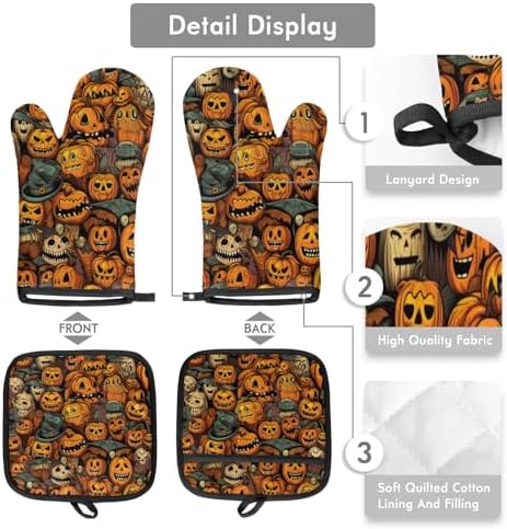 Halloween Treat Aglebo Oven Mitts Pot Holders Set of 2