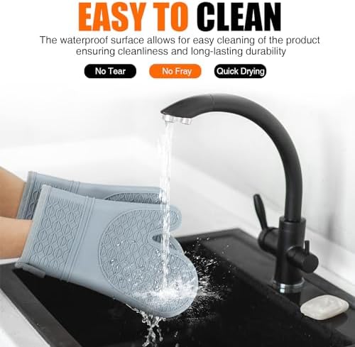 HEESEE Heat-Resistant Silicone Oven Mitts