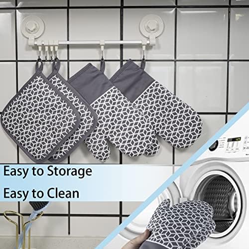 6-Piece Heat-Resistant Oven Mitts Set