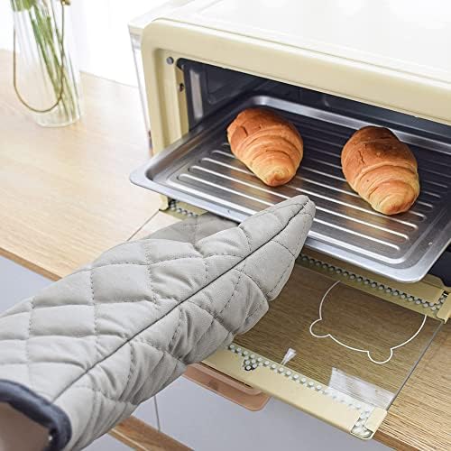 ARCLIBER Quilted Terry Cloth Oven Mitts Heat Resistant Extra Long 16 Inch