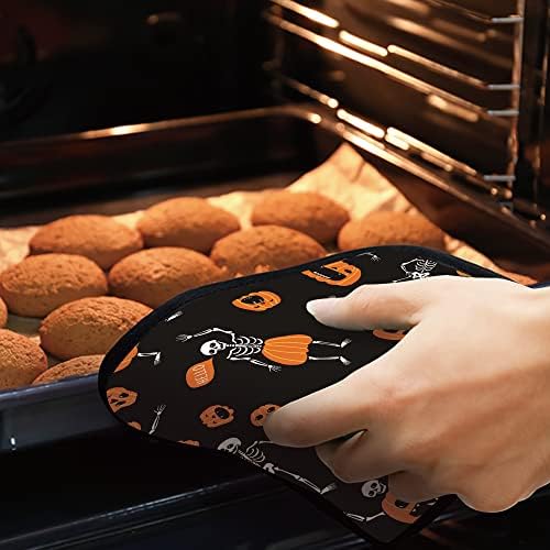 Halloween Spooky Skeletons with Pumpkin-Packed Potholders Set of 2 Oven Microwave Resistant