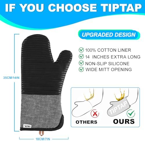 Premium Silicone Oven Mitts Set for Baking Grilling